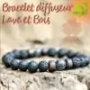 Lavastein-Perlenarmband und Holzring | OkO-OkO