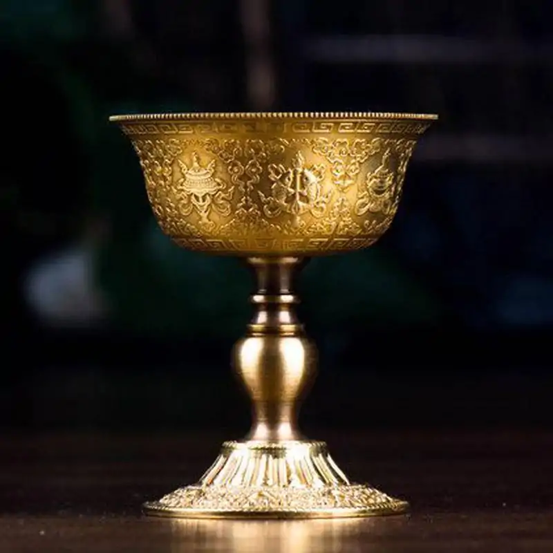 Bouddhisme <br> Calice bouddhiste. | OkO-OKO™ Calice sculpté bouddhiste en bronze | oko oko
