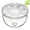 Theepot warmer in transparant glas op witte achtergrond | oko oko