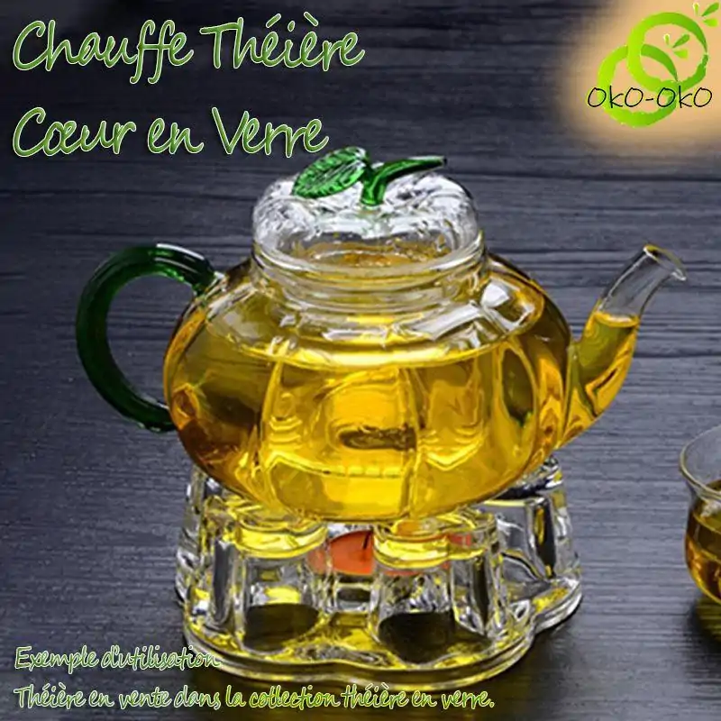Chauffe Théière <br> En Verre (Borosilicate). | OkO-OKO™ Chauffe Théière exemple d'utilisation | OkO-OkO