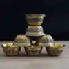 service de 7 bol à offrande simple bouddhiste en bronze