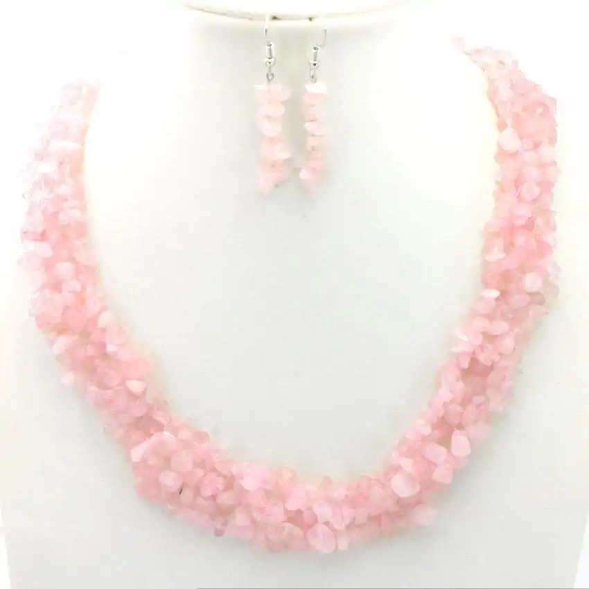Bijou Lithothérapie <br> Parure bijoux pierre naturelle. | OkO-OKO™ Parure bijoux pierre naturelle Quarts Rose. | oko oko
