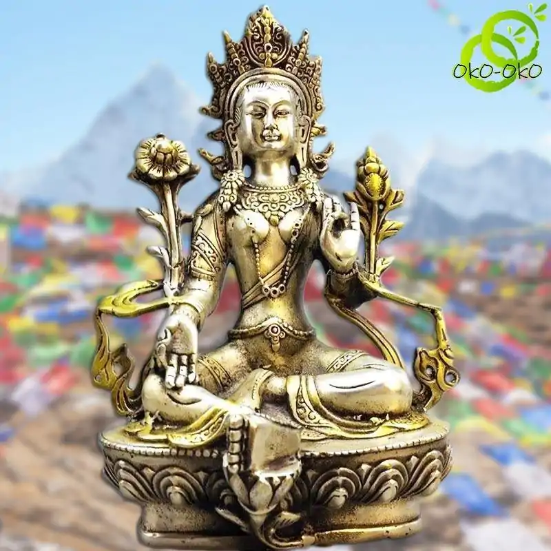 Budismo <br> Loto Guanyin. | OkO-OKO™ Loto Guanyin en plata tibetana | oko-oko