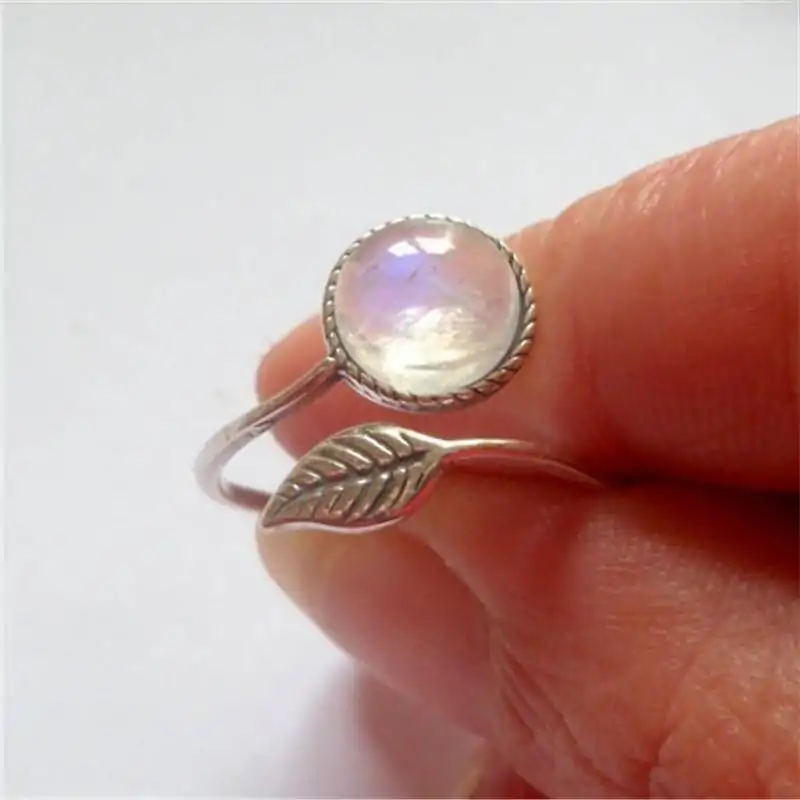 Bijou Lithothérapie <br> Anneau Pierre de Lune | OkO-OKO™ Bijou Lithothérapie bague pierre de lune argent | OkO-OkO™