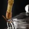 Tetera de Vidrio Asa de Bambú | OkO-OKO™ Tetera de vidrio con mango de bambú y accesorio de latón | OkO-OkO™