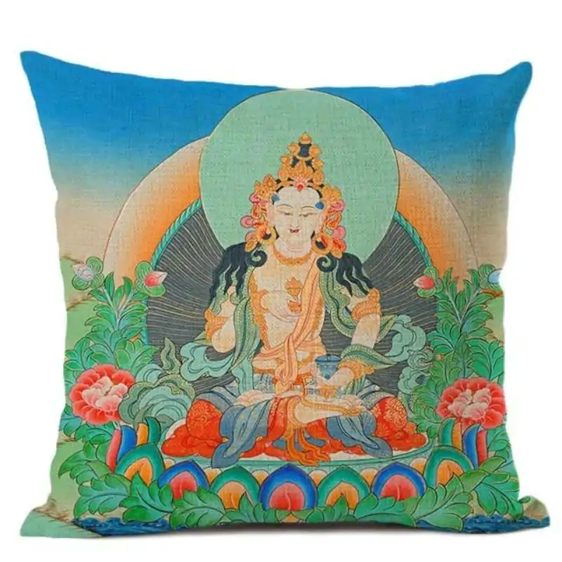 Bouddhisme <br> Coussin Bouddha (9 Variante). | OkO-OKO™ Coussin Bouddha Lotus vert | OkO-OkO