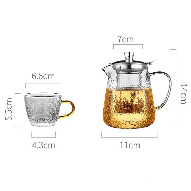 Théières en Verre <br> Martelé. | OkO-OKO™ Service Théières en verre Martelé 880 ml avec tasses | oko oko