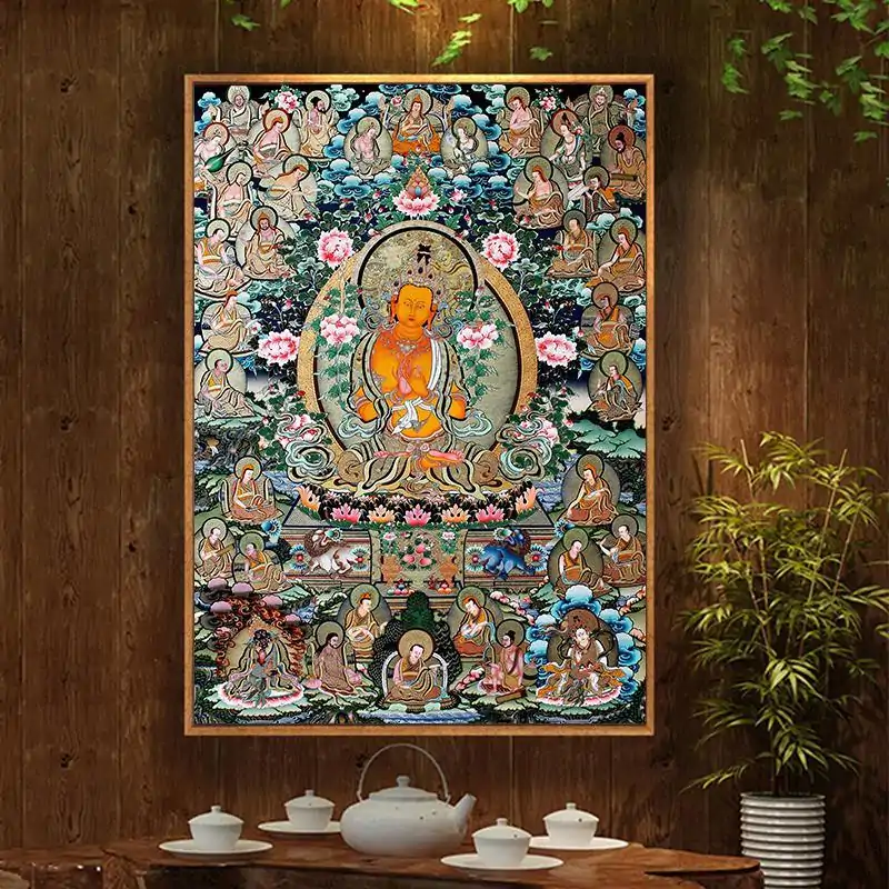 Bouddhisme <br> Tableau bouddhiste. | OkO-OKO™ Toile bouddhiste Thangka bouddha sur le lotus | oko oko