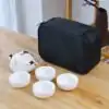 Travel Tea Set (6 variants). | OkO-OKO™ White Travel Tea Set 4 bowls +1 teapot and carrying bag | OkO-OkO