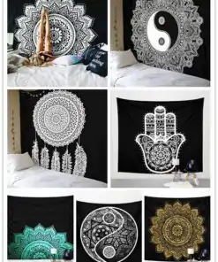 Tenture Murale Mandala Noir et Blanc 22 variantes | oko oko
