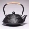 Cast Iron Teapot Tetsubin Fugui Chinese on bland background | oko-oko