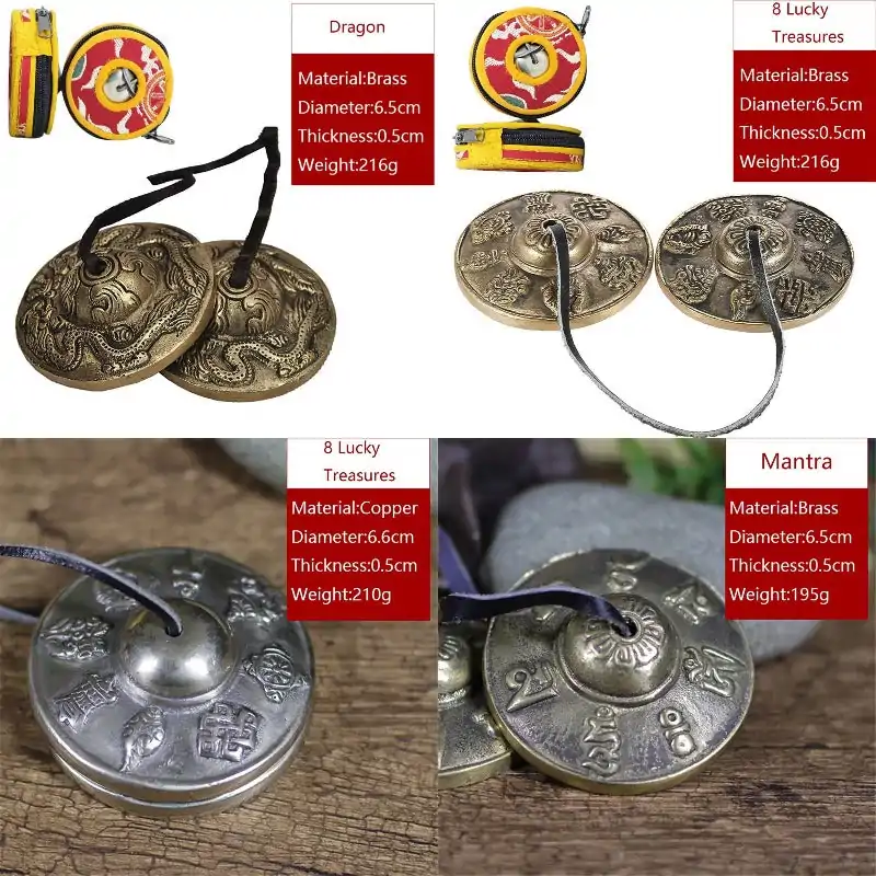 Bouddhisme <br> Cymbale Tibétaine | OkO-OKO™ Cloche Tingsha Dragon