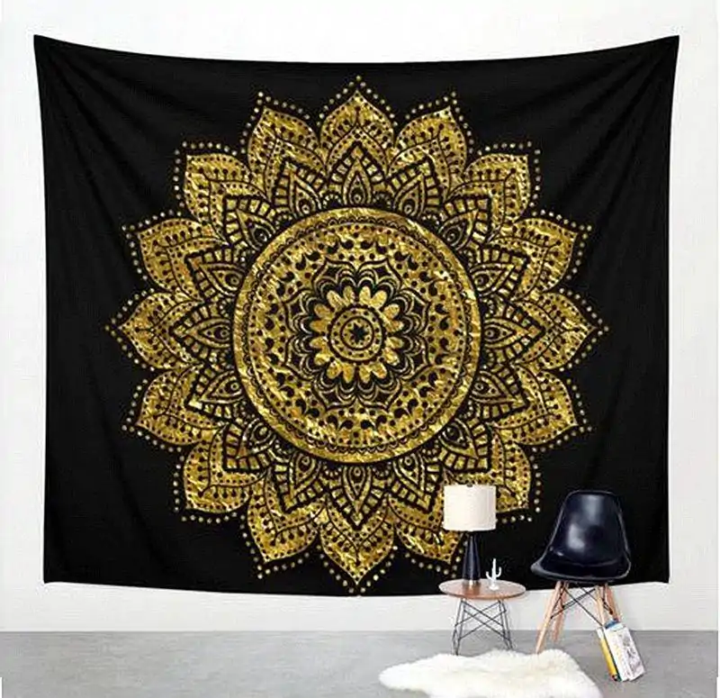 Wanddekoration Schwarz-Weiß Mandala Wandbehang. | OkO-OKO™ Wanddekoration Wandbehang Mandala Schwarz und Weiß. | OkO-OkO™