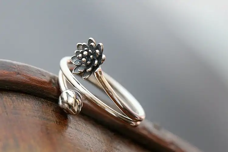 Acheter Bague Fleur de Lotus argent pas cher | OkO-OkO