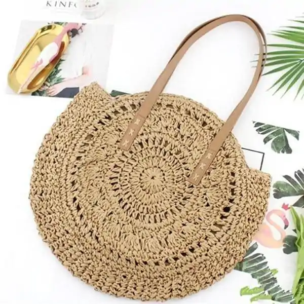 Sac à main <br>Raphia. | OkO-OKO™ Sac a main raphia à grande anse marron | oko oko