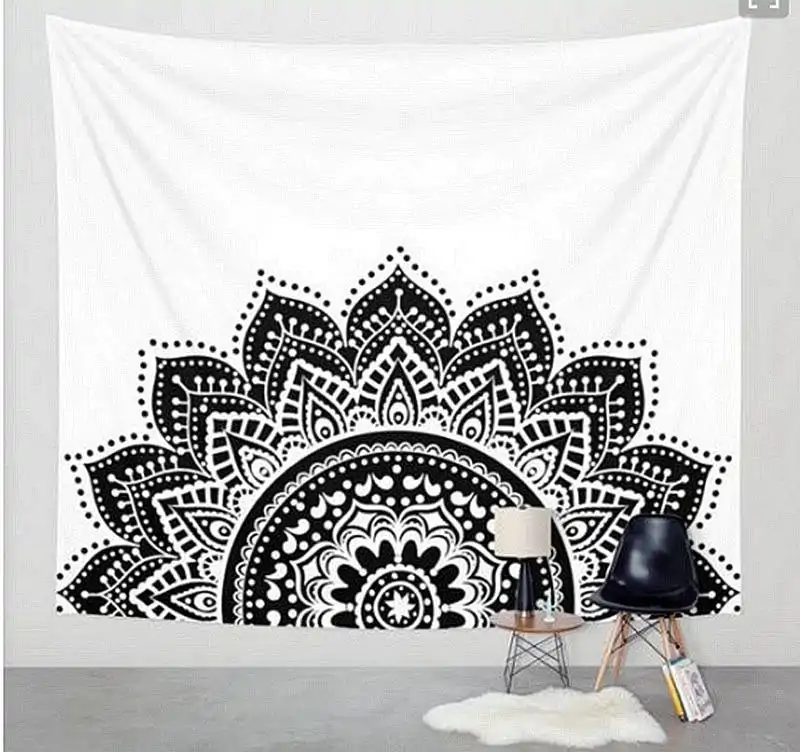 Wanddekoration Schwarz-Weiß Mandala Wandbehang. | OkO-OKO™ Wanddekoration Wandbehang Mandala Schwarz und Weiß. | OkO-OkO™