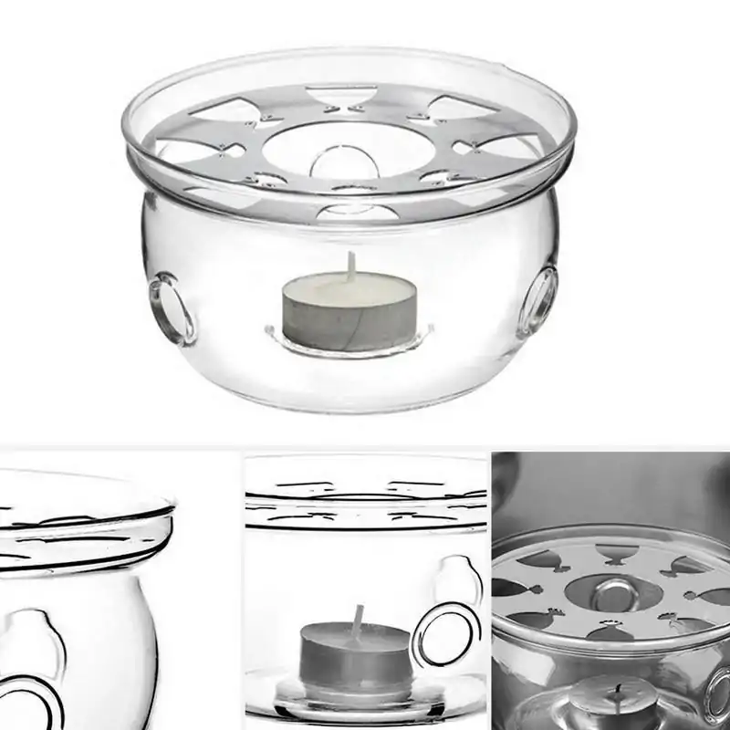 Calentador de Tetera De Vidrio con Vela. | OkO-OKO™ Calentador de vidrio transparente para teteras | oko oko