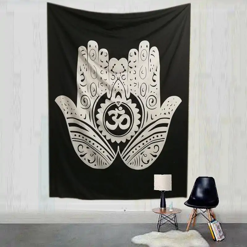 Wanddekoration Schwarz-Weiß Mandala Wandbehang. | OkO-OKO™ Wanddekoration Wandbehang Mandala Schwarz und Weiß. | OkO-OkO™