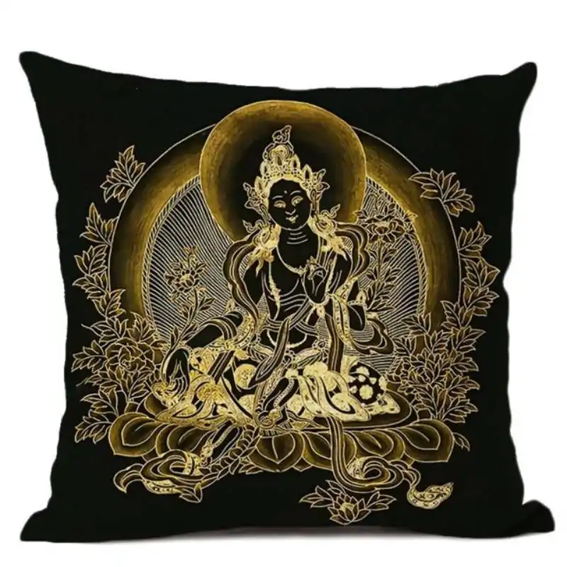 Bouddhisme <br> Coussin Bouddha (9 Variante). | OkO-OKO™ Coussin Bouddha guanyin auréol | OkO-OkO