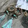 Ethnic and Boho Jewelry Boho Earrings. | OkO-OKO™ Boho earring detail of dream catchers | oko