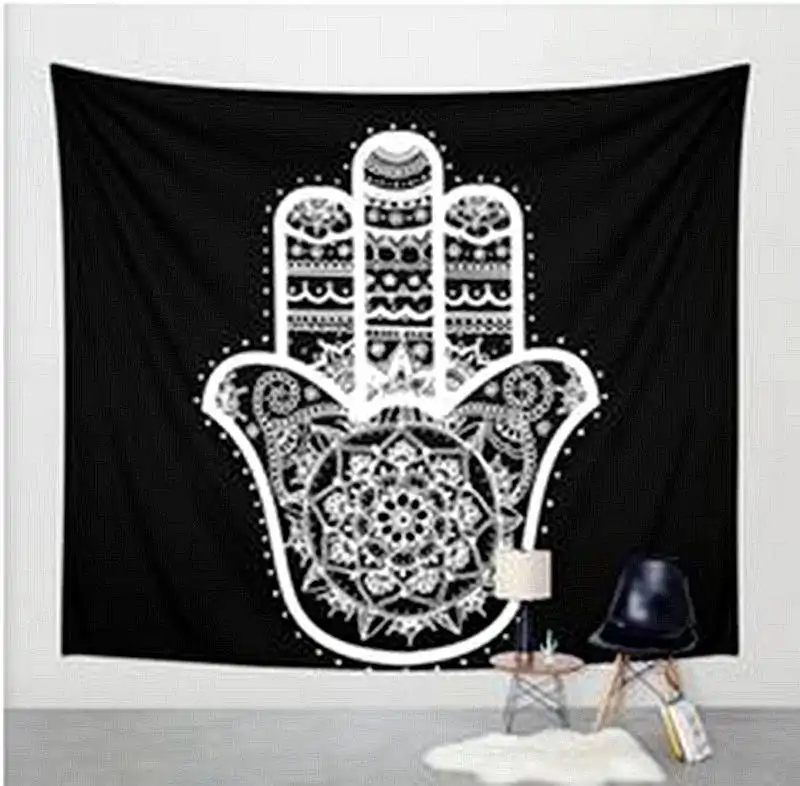 Wanddekoration Schwarz-Weiß Mandala Wandbehang. | OkO-OKO™ Wanddekoration Wandbehang Mandala Schwarz und Weiß. | OkO-OkO™