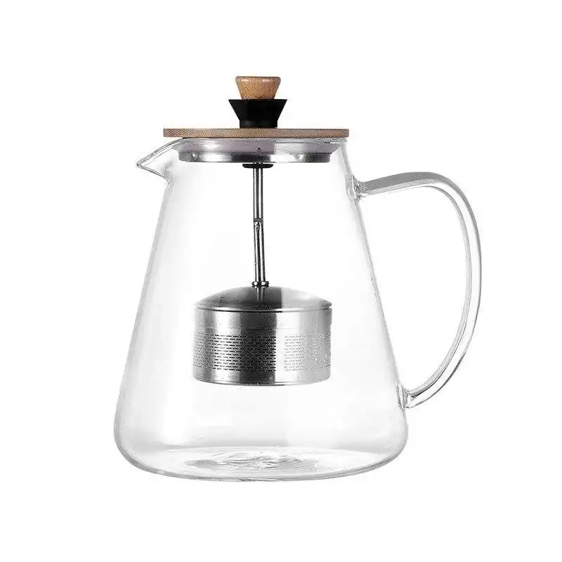 Théières en Verre <br> Avec Filtre Rétractable. | OkO-OKO™ Théière en Verre avec Filtre rétractable sur fond blanc | OkO-OkO