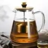 Théières en Verre <br> Avec Filtre Rétractable. | OkO-OKO™ Théière en Verre avec Filtre remontant hors de l'infusion| OkO-OkO