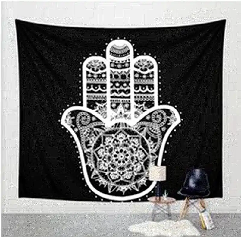 Wanddekoration Schwarz-Weiß Mandala Wandbehang. | OkO-OKO™ Wanddekoration Wandbehang Mandala Schwarz und Weiß. | OkO-OkO™
