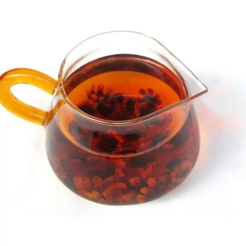 Thé et Infusion <br> Chrysanthème des Neiges. | OkO-OKO™ Thé Chrysanthème des Neiges en infusion vue d'en haut | OkO-OkO
