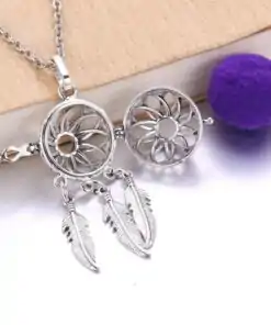 Difusor joya de aceites esenciales de arcilla con cadena atrapasueños. | OkO-OkO™