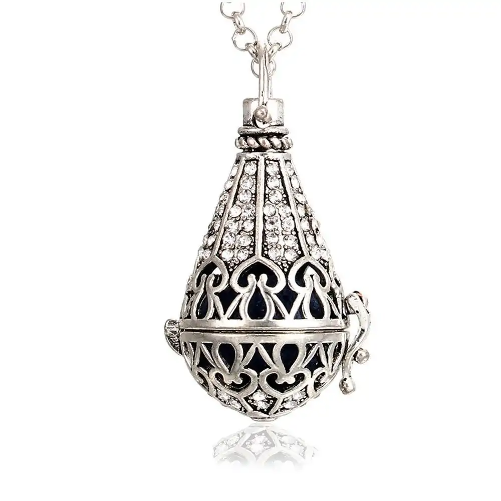 Bijou Diffuseur Huiles Essentielles <br> Pendentif Vintage. | OkO-OKO™ Pendentif diffuseur huiles essentielles métal argenté vintage | oko oko