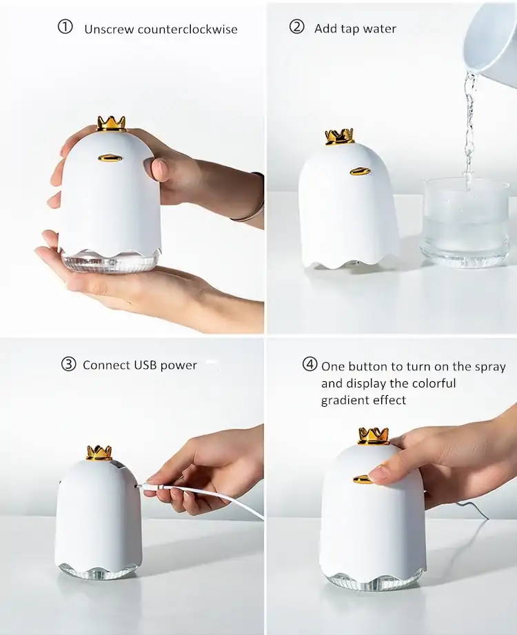 Diffuseur d'huiles essentielles Humidificateur d'air ultrasonique 250 ML rechargeable | OkO-OkO