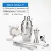 Ustensiles de cuisine <br> Kit shaker cocktail (6Pièces). | OkO-OKO™ Kit Shaker Cocktail inox 530 ml | oko oko