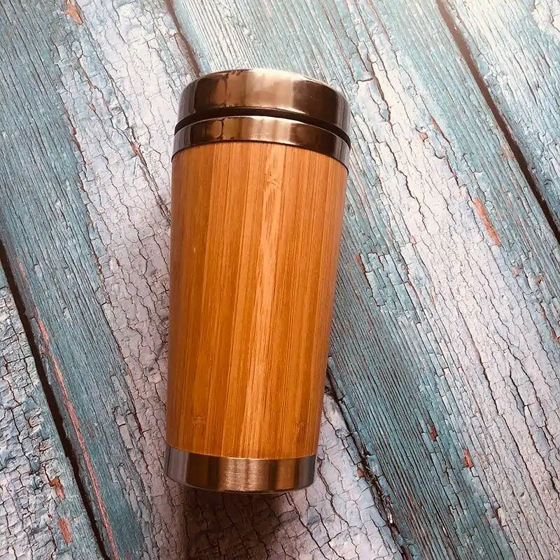 Thermos <br>Mug Isotherme Bamboo (intérieur Inox). | OkO-OKO™ mug isotherme bamboo pas cher | oko-oko