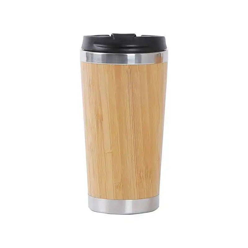 Thermos <br>Mug Isotherme Bamboo (intérieur Inox). | OkO-OKO™ mug bamboo couvercle noir | oko-oko