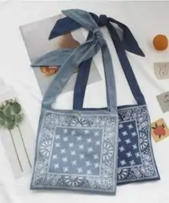 Sac bandoulière hippie bleu jeans et bleu | oko oko