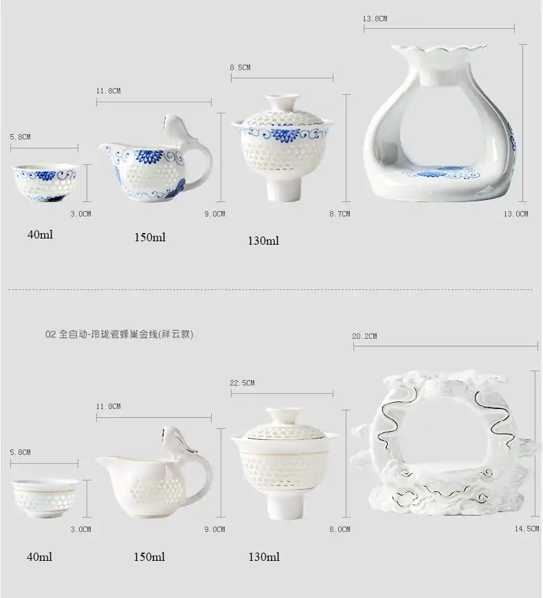 Service à Thé Porcelaine de Chine dimention 1 | OkO-OkO™ 