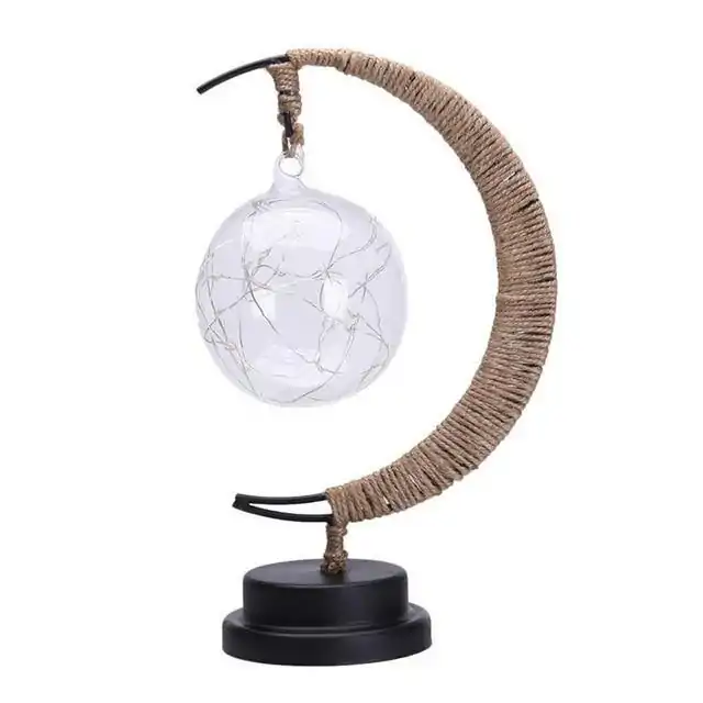 Décoration lumineuse <br>Lampe Croissant de Lune. | OkO-OKO™ Décoration lumineuse Lampe Croissant de Lune avec bulle en verre | oko-oko