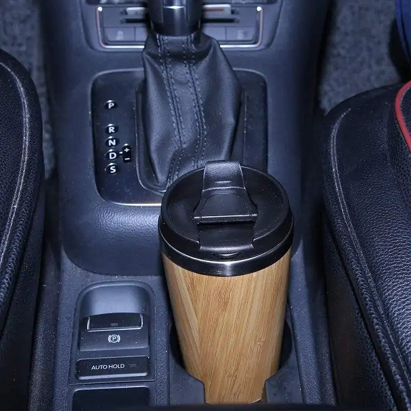 Thermos <br>Mug Isotherme Bamboo (intérieur Inox). | OkO-OKO™ mug bobelet isotherme bamboo pour voiture | oko-oko