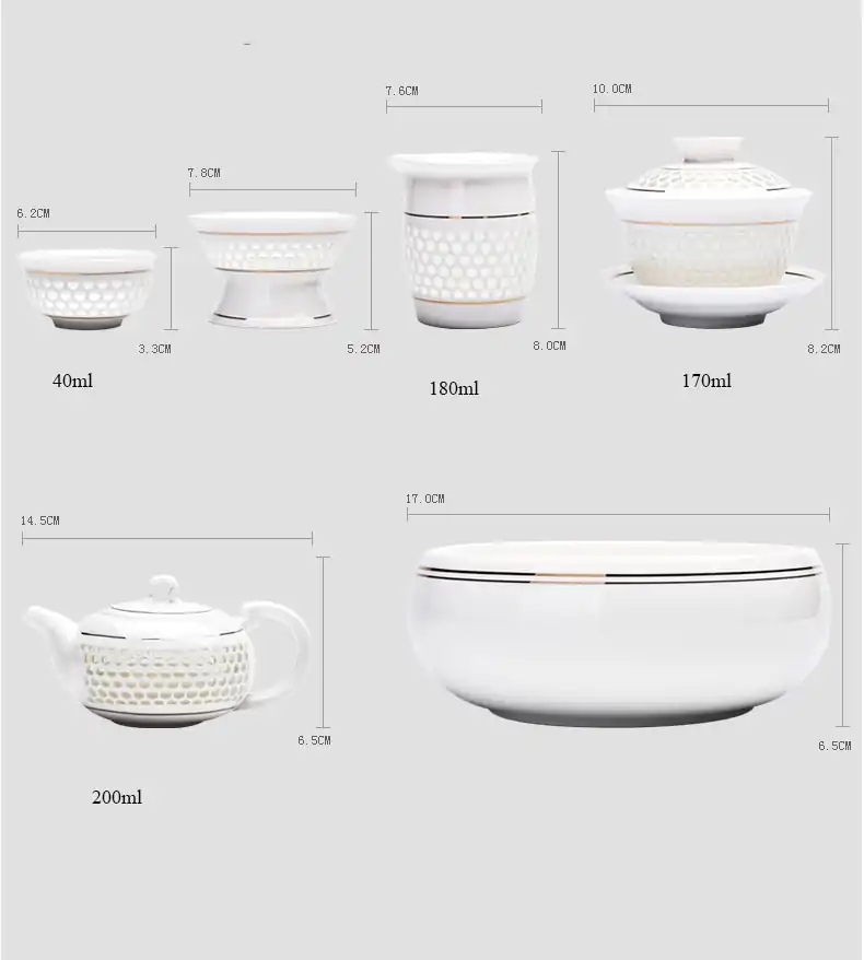 Service à Thé Porcelaine de Chine dimention 3 | OkO-OkO™ 