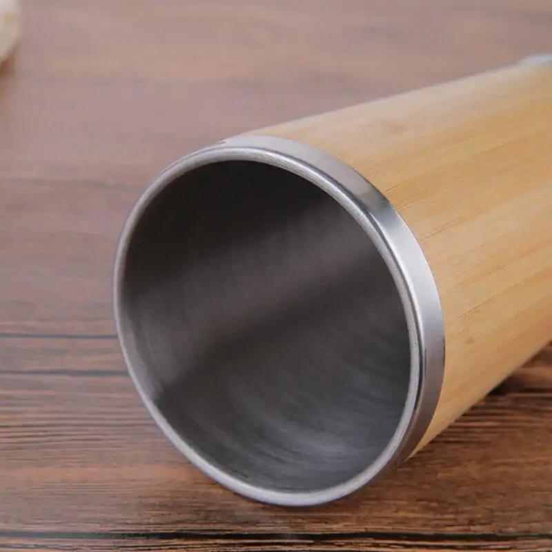 Thermos <br>Mug Isotherme Bamboo (intérieur Inox). | OkO-OKO™ mug bamboo en Inox alimentaire | oko-oko