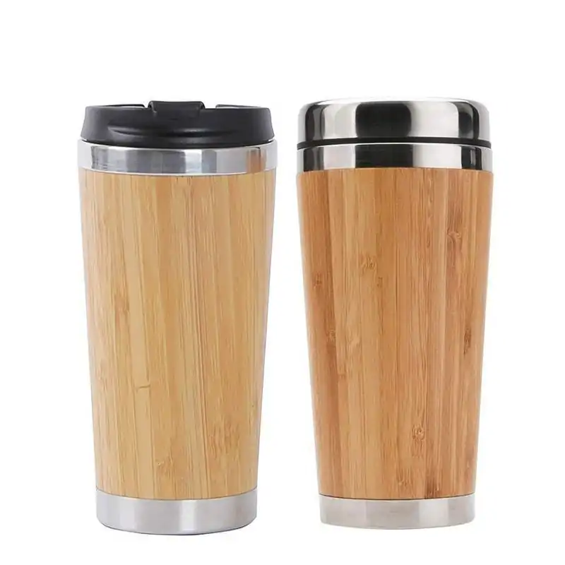 Thermos <br>Mug Isotherme Bamboo (intérieur Inox). | OkO-OKO™ mug bamboo inox double parroi | oko-oko