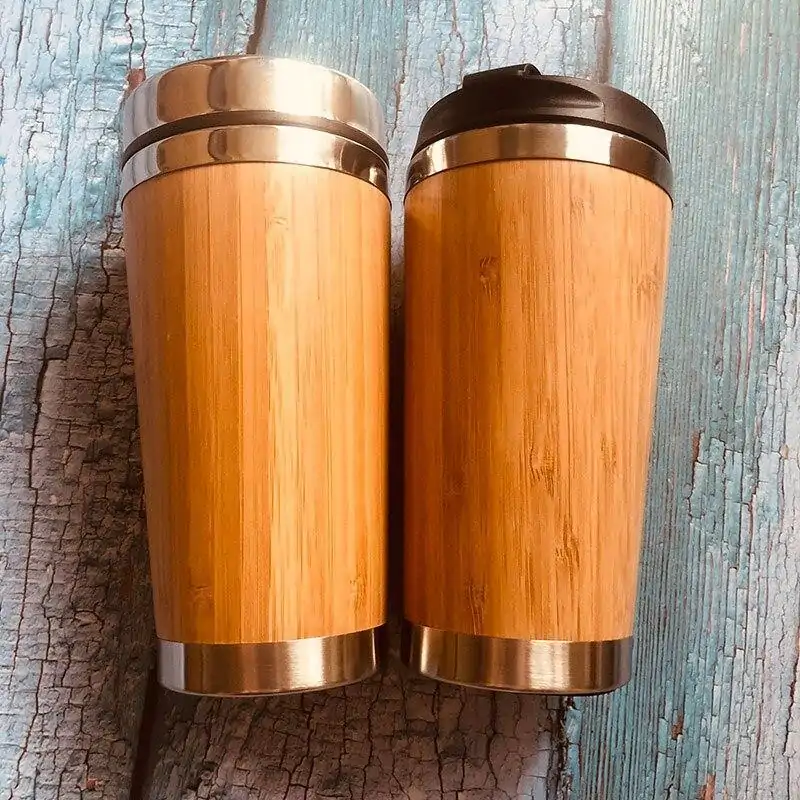Thermos <br>Mug Isotherme Bamboo (intérieur Inox). | OkO-OKO™ mug thermos bamboo | oko-oko