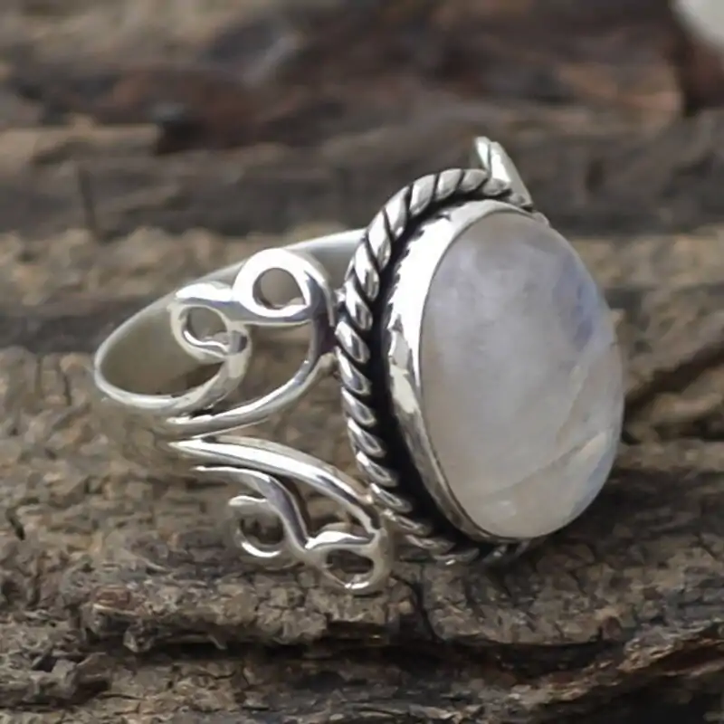 Bague Pierre de Lune Tibet pas cher | oko oko