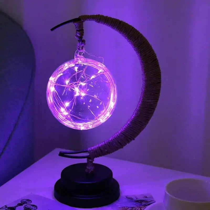 Décoration lumineuse <br>Lampe Croissant de Lune. | OkO-OKO™ Lampe Croissant de Lune avec bulle en verre | oko-oko