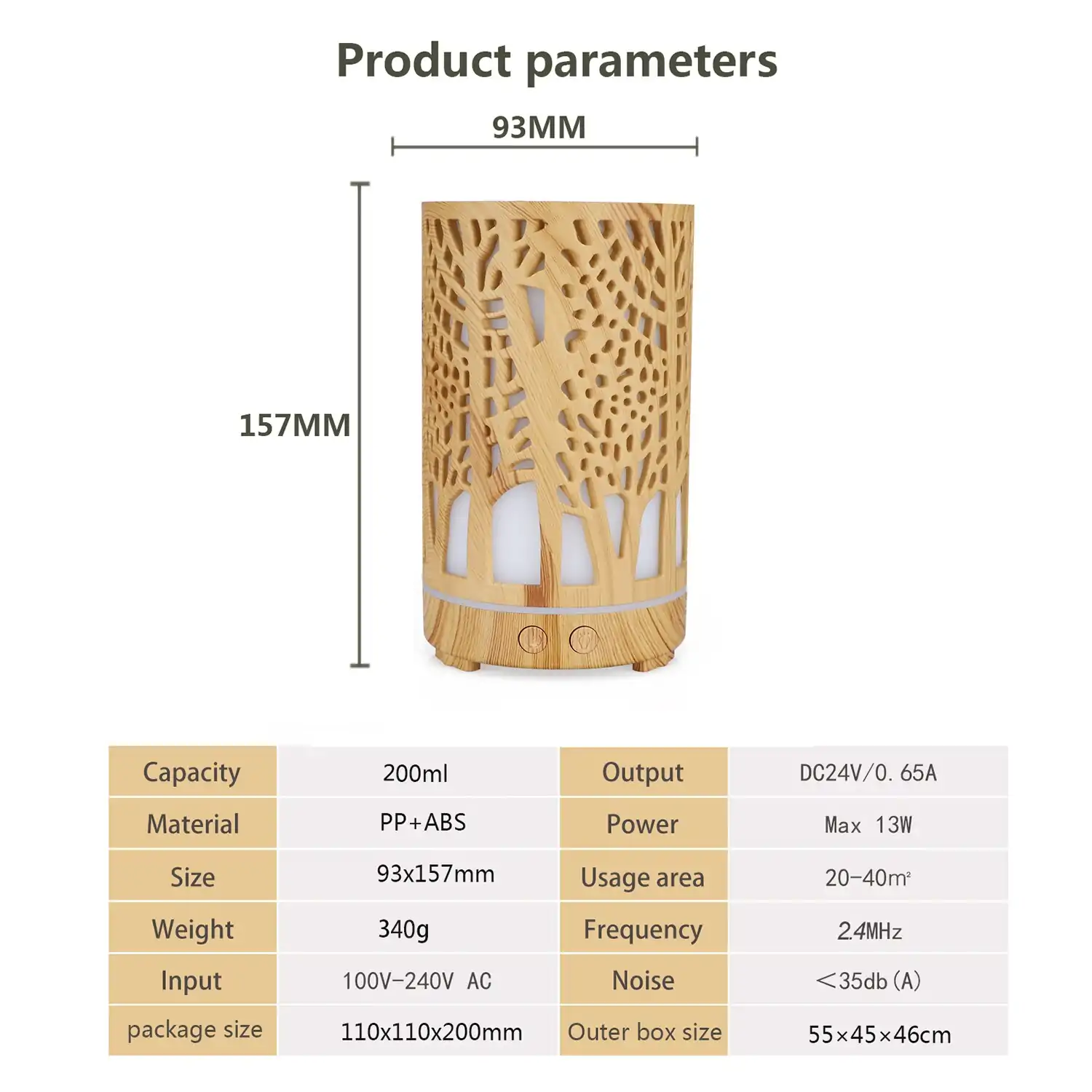 Diffuseur d'huile essentielle <br>Diffuseur d'huile essentielles. | OkO-OKO™ Diffuseur d'huile essentielles dimentions | OkO-OkO