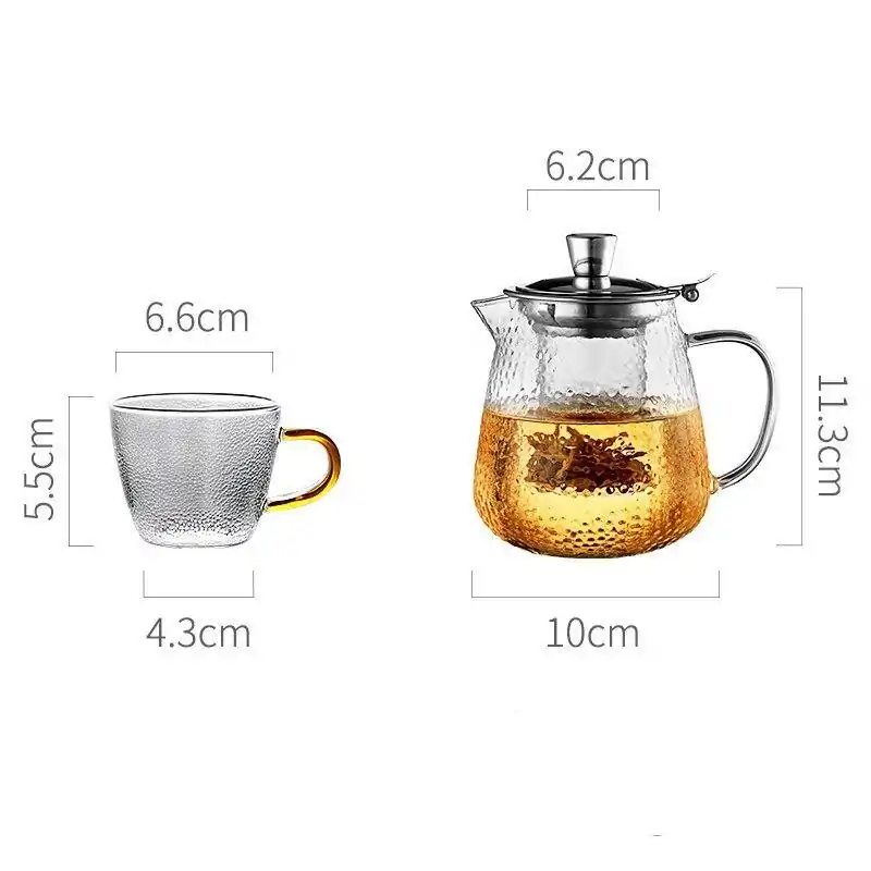 Théières en Verre <br> Martelé. | OkO-OKO™ Service Théières en verre Martelé avec tasses | oko oko