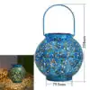Decoratieve Verlichting Hangende Zonne-lantaarn. | OkO-OKO™ Ronde metalen hanglantaarn GM blauw | OkO-OkO