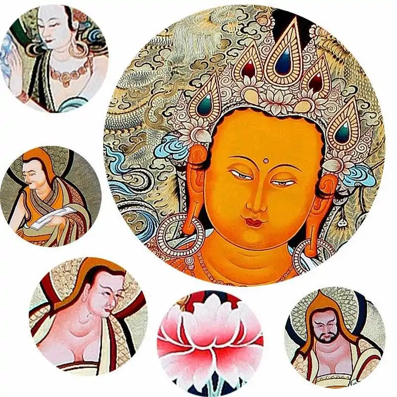 Bouddhisme <br> Tableau bouddhiste. | OkO-OKO™ Toile bouddhiste Thangka détaile de la toile | oko oko