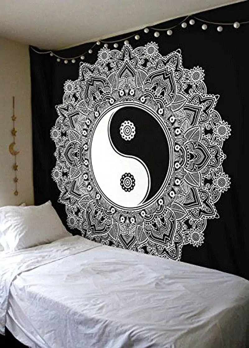 Wanddekoration Schwarz-Weiß Mandala Wandbehang. | OkO-OKO™ Wanddekoration Wandbehang Mandala Schwarz und Weiß. | OkO-OkO™